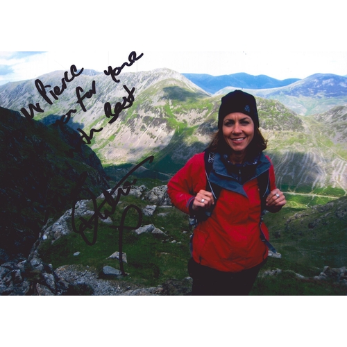153 - Julia Bradbury signed coloured photo, 7x5 inch, DEDICATED.