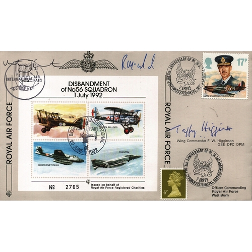 229 - Frederick W. Higginson, Wing Commander plus 2 others signed FDC. Six Stamps plus Triple post marked ... 