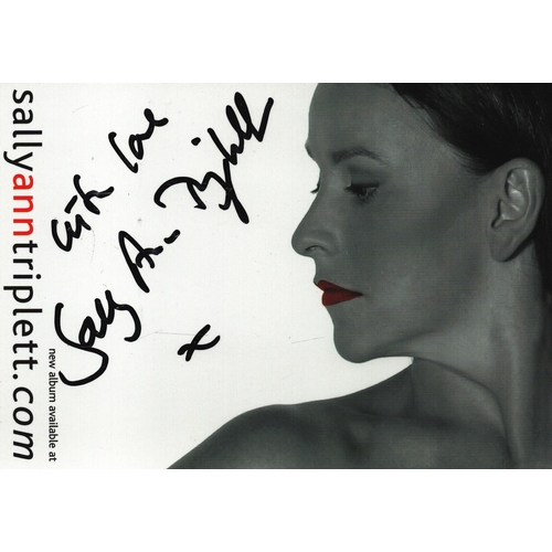 246 - Sally Ann Triplett signed 6x4 inch Approx. promo colourised pictured postcard.