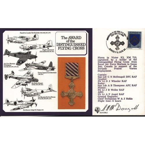 275 - C N McDougall, DFC RAF Co-Pilot signed FDC. The Award of the Distinguished Flying Cross. Single Stam... 