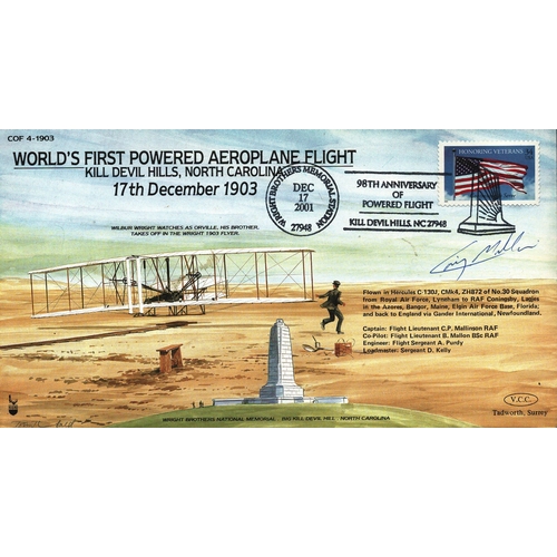 283 - C. P. Mallinson, Captain Flt Lt RAF signed FDC. COF 4-1903. World's First Powered Aeroplane Flight. ... 