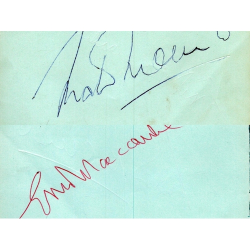 344 - Eric Morecambe and Matt Munro signed signature piece.