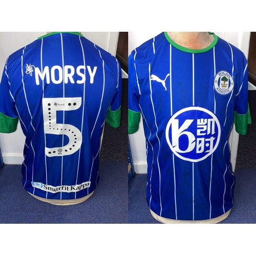 373 - Wigan Athletic FC 2025/2026 full squad signed shirt. Wigan vs Chorley. Callum McManaman, Matthew Smi... 