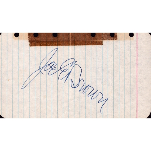 53 - Joe E. Brown Actor and Comedian signature piece 6x3 inch Approx blue ball point on lined note paper.