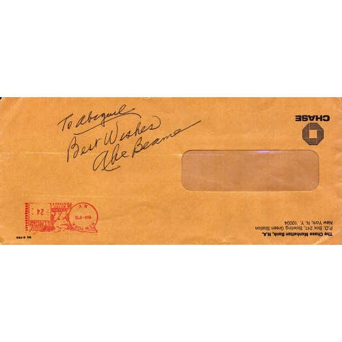 77 - Abe Beame signed envelope. New York former mayor.