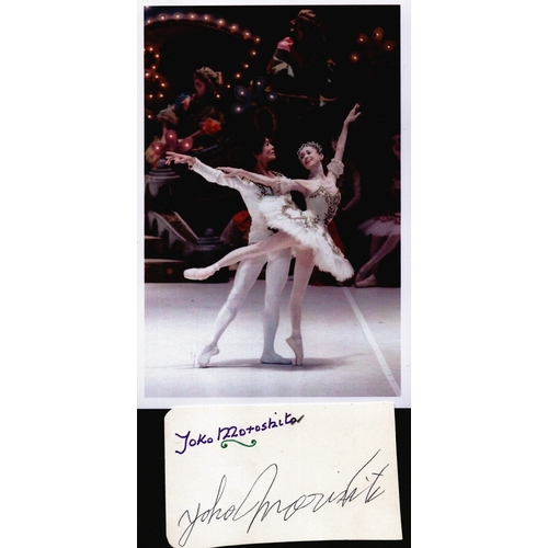 106 - Yoko Morishita signed 3.25x2 inch small signature piece includes 6x4 inch colour photo. One of the g... 
