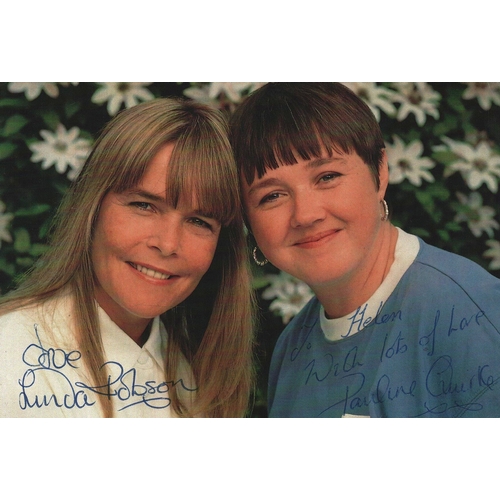 136 - Linda Robson & Pauline Quirke multi signed 6x4 inch colour photo. Dedicated.