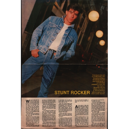 143 - Eddie Kidd signed 16.5x11 inch magazine page.