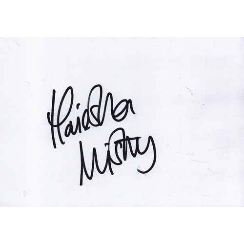 169 - Haiesha Mistry signed signature page 8.25x6 inch.