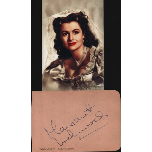 175 - Margaret Lockwood signed 6x4 inch Album page includes 6x4 inch colour photo unsigned.