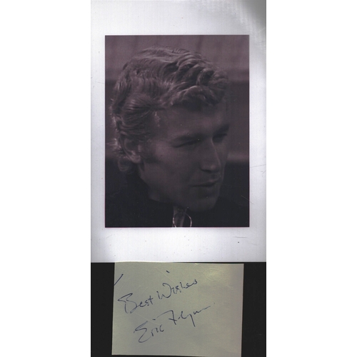 193 - Eric Flynn signed 3x2 inch small signature piece includes 6x4 inch black & white photo unsigned.