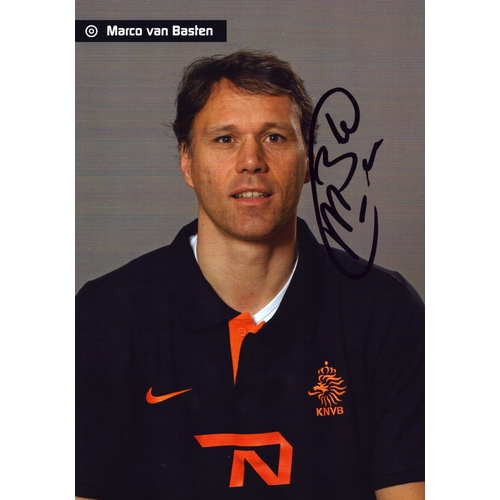 225 - Marco van Basten signed 8x6 inch promo card.
