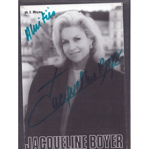 244 - Jacqueline Boyer signed 6x4 inch colour photo promo card.