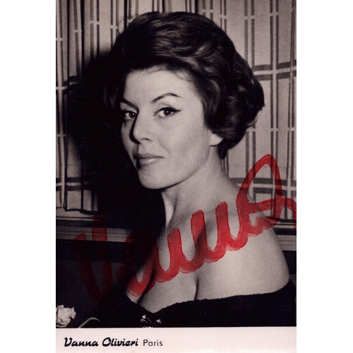 248 - Vanna Olivieri signed 6x4 inch black and white photo promo card.