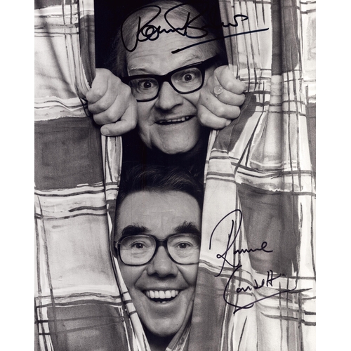 29 - Ronnie Barker and Ronnie Corbet 'Two Ronnies' signed black and white 10x8inch photo.