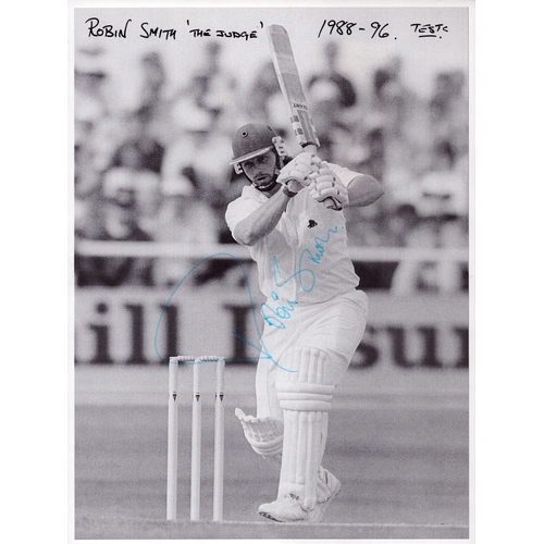 292 - Robin Smith signed England Test player information photo sheet.