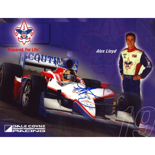 318 - Alex Lloyd signed Dale Coyne Racing promo card, 10x8inch.