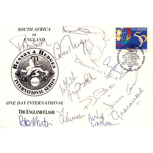 362 - Peter Martin, Graham Thorpe and other signed Benson and hedges International Series South Africa vs ... 