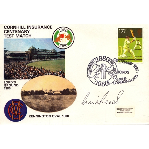 363 - Chris Read signed Cornhill Insurance Centenary Test Match Lords Ground 1980 FDC.