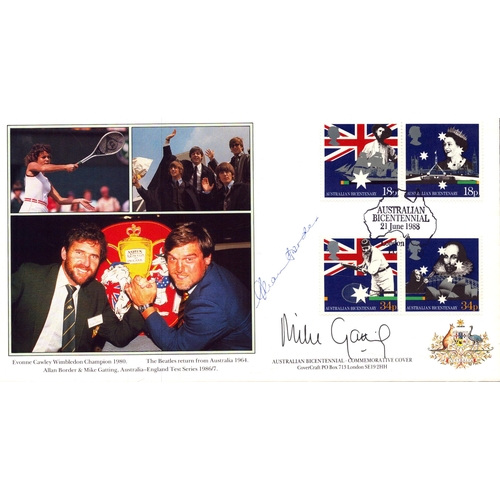 371 - Allan Border and Mike Gatting signed Australian Bicentennial June 1988 FDC.