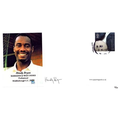 395 - Hendy Bryan signed Barbados and West Indies Professional Middlesbrough CC 2000 FDC.