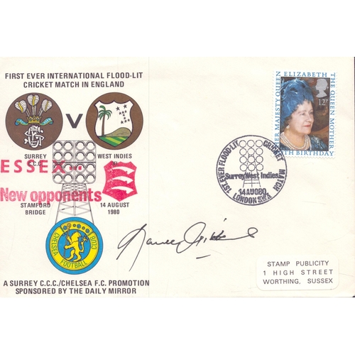 396 - Lance Gibbs signed First Ever International Flood- Lit Cricket Match, Surrey v West Indies 1980.