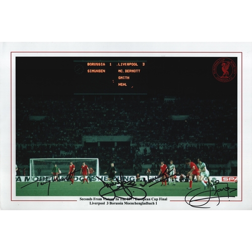 481 - Terry McDermott, Jimmy Case, Ian Callaghan & Joey Jones multi signed 15x10 inch colour montage print... 