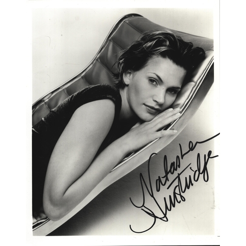 68 - Natasha Henstridge signed 10x8 inch black & white photo.