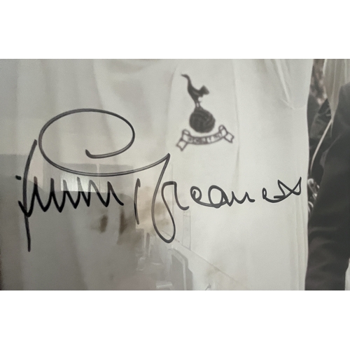 453 - Jimmy Greaves Tottenham 1967 FA Cup Final signed print mounted with black frame and Perspex frontage... 