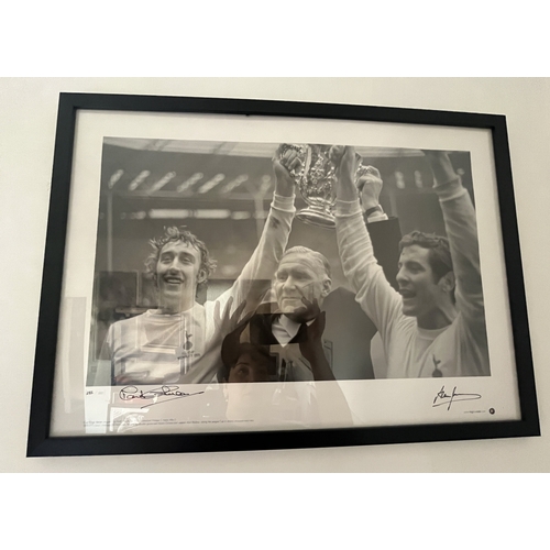 454 - Martin Chivers and Alan Mullery Mult signed Tottenham black and white  limited edition print 282/500... 