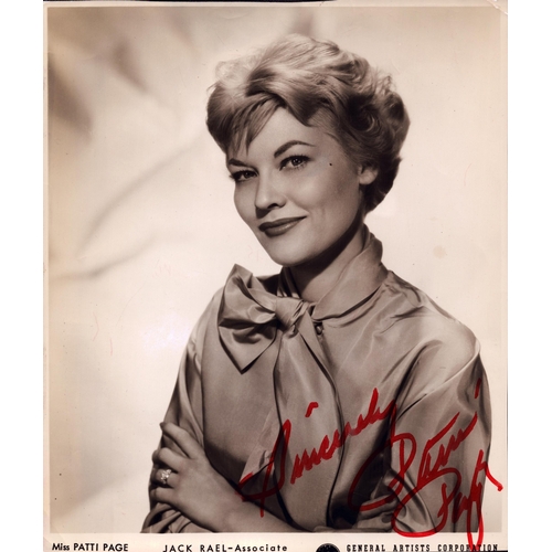 122 - Patti Page signed 10x8inch vintage black and white photo.