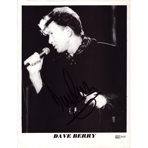 143 - Dave Berry signed 10x8inch black and white promo photo.