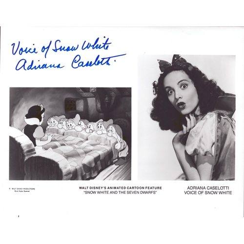 170 - Adriana Caselotti signed 10x8inch Snow White montage black and white photo.
