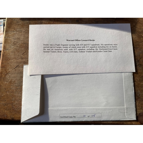 40 - RAF 617 sqn The Kembs Dam Lancaster cover signed WO Leonard Rooke 619 Squadron & 617 Squadron. Ops i... 