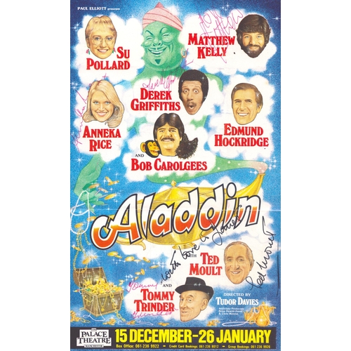 Aladdin multi signed Theatre Flyer signatures include Mathew Kelly ...