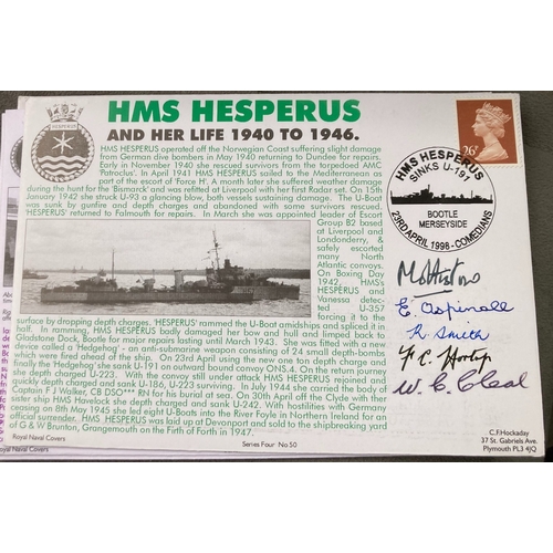 467 - Royal Navy Capt. The Lord Mottistone, E. Aspinall, R. Smith, F Horton and W Cleall signed HMS Hesper... 