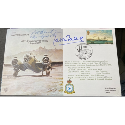 476 - WW2 Lt Col L.W. Bill Chick +1 signed RAF B35 40th ann of VJ-Day 15 Aug 1985 - Martin Baltimore WW2 F... 