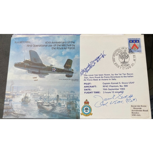 483 - WW2 USAF Col James Elms Swett and Cdr Hayden A Gregory signed RAF B37 40th ann of the First Operatio... 