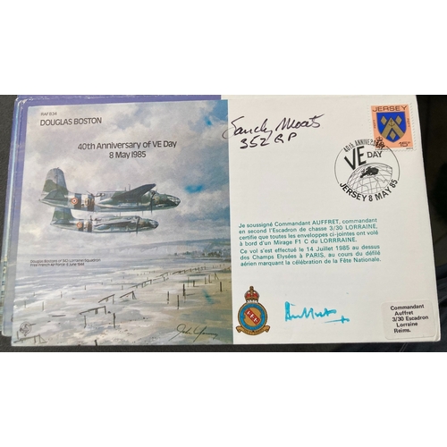 484 - WW2 USAF Sandy K Moats and Douglas Boston signed RAF B34 40th ann of VE Day 8 May 1985 WW2 FDC. Sing... 