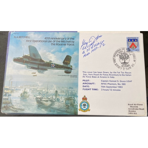487 - WW2 USAF Col George L Jones signed RAF B37 40th ann of the First Operational use of the Mitchell by ... 