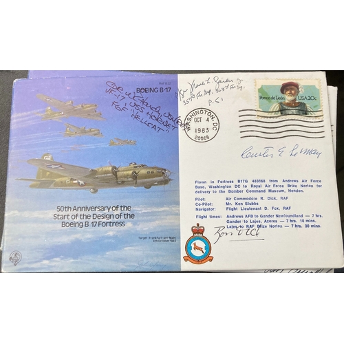 489 - WW2 USAF Cdr Willis E Hardy, Brig Gen Frank L Gailer, Ron Dick and Gen Curtis Le May signed RAF B32 ... 