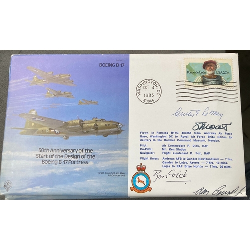 490 - WW2 USAF Gen Curtis Le May, Ralston M Pound, Lt Sandy Moats and Ron Dick signed RAF B32 50th ann of ... 