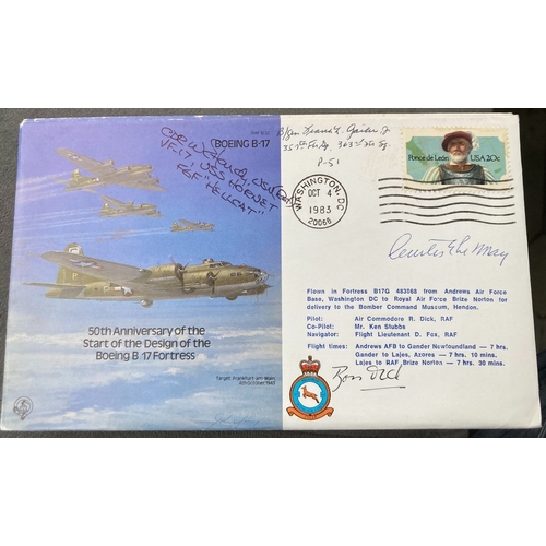 491 - WW2 USAF Cdr Willis E Hardy, Brig Gen Frank L Gailer, General Curtis Le May and Ron Dick signed RAF ... 