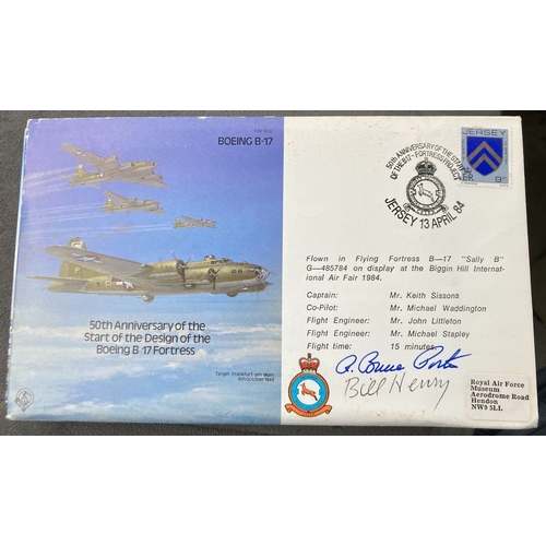 492 - WW2 USAF Cdr Bill Henry and Col R Bruce Porter signed RAF B32 50th ann of the Start of the Design of... 