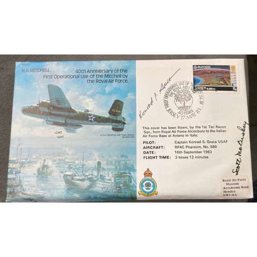 496 - WW2 USAF Capt Scott McCuskey and Capt Konrad S Gruca signed RAF B37 40th ann of the First Operationa... 