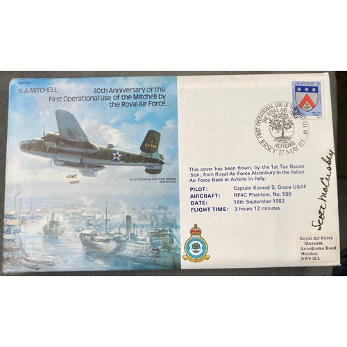 497 - WW2 USAF Capt Scott McCuskey signed RAF B37 40th ann of the First Operational use of the Mitchell by... 