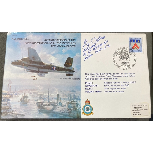 498 - WW2 USAF Col George L Jones signed RAF B37 40th ann of the First Operational use of the Mitchell by ... 