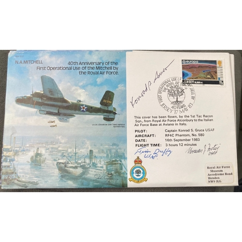 499 - WW2 USAF Maj James E Duffy, Lt Col Norman Fortier and Konrad S Gruca signed RAF B37 40th ann of the ... 