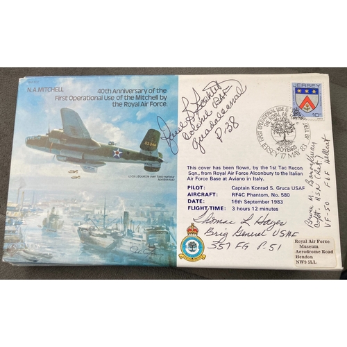 511 - WW2 USAF Col Paul S Bechtel, Capt Bruce Barackman and Thomas L Hayes signed RAF B37 40th ann of the ... 