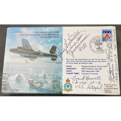 512 - WW2 USAF Col Paul S Bechtel, Wilson M Coleman and Cmdr Frank C Hearrell signed RAF B37 40th ann of t... 